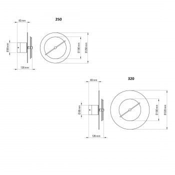 Specification image for DCW éditions Delumina LED Wall Light