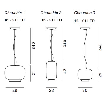 Specification Image for Foscarini Chouchin Bianco Pendant