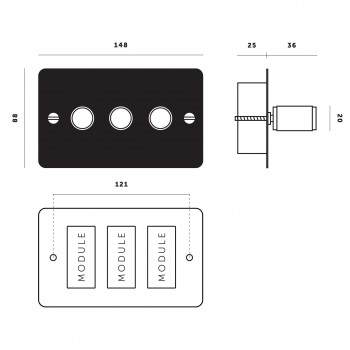Specification image for Buster and Punch 3G Dimmer Switch