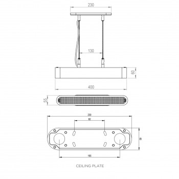 Specification image for Bert Frank Colt Single LED Pendant