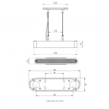 Specification image for Bert Frank Colt Single LED Pendant