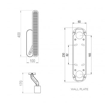 Specification image for Bert Frank Colt Single LED Wall Light