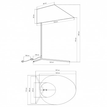 Specification image for BuzziSpace BuzziShade Standing Floor Lamp