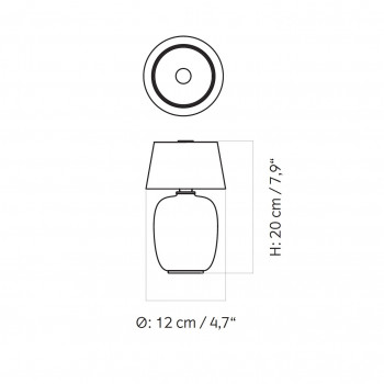 Specification image for Audo Copenhagen Torso Portable Table Lamp