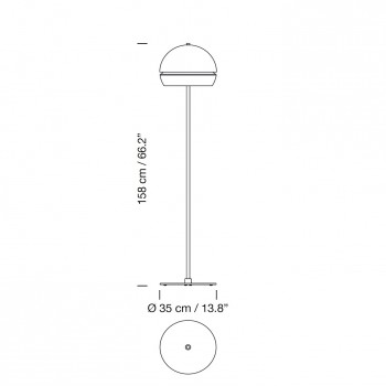 Specification image for Santa & Cole Fontana LED Floor Lamp