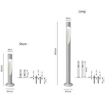 Specification Image for Louis Poulsen Flindt Garden Bollard LED Light