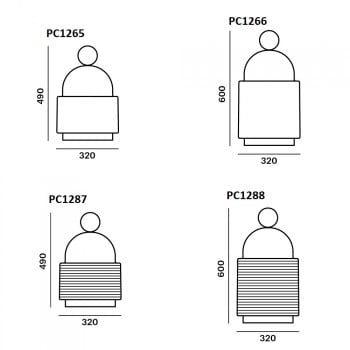 Specification Image for Brokis Dome Nomad LED Portable Outdoor Lamp