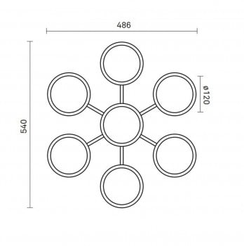 Specification image for Nuura Liila Star Wall/Ceiling Light