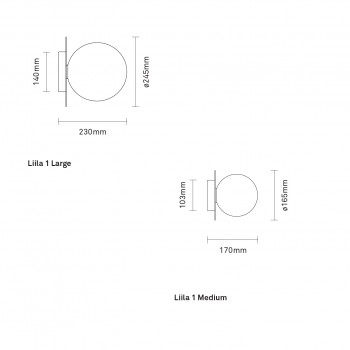 Specification image for Nuura Liila 1 Wall/Ceiling Light