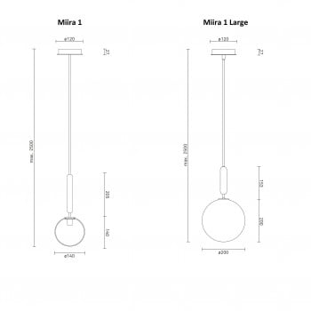 Specification image for Nuura Miira 1 Pendant