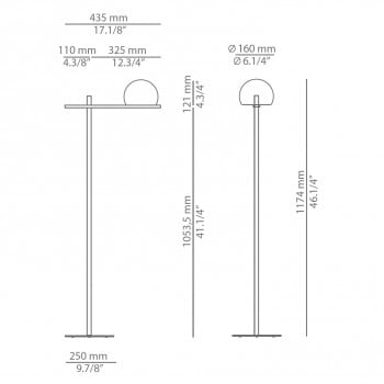 Specification image for Estiluz Circ LED Floor Lamp