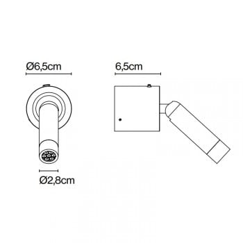 Marset Ledtube A LED Wall Light Specification 