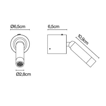 Specification Image for Marset Ledtube A LED Wall Light