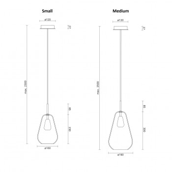 Specification image for Nuura Anoli 1 Pendant