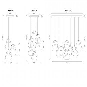 Specification image for Nuura Anoli Chandelier