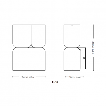 Specification image for &Tradition Tabata LN10 Wall Light