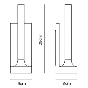Specification Image for Kartell Goodnight LED Wall Light 