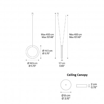 Specification image for Lodes IVY V LED Pendant