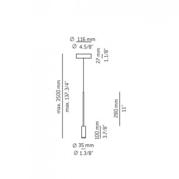 Specification image for Estiluz Volta LED Pendant