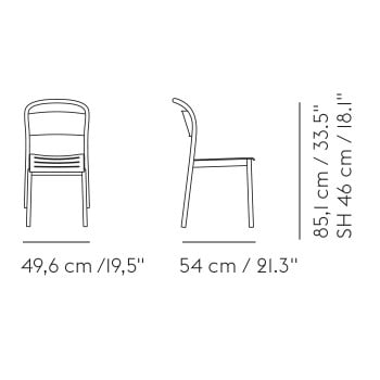 Specification image for Muuto Linear Steel Side Chair