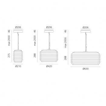 Specification image for Artemide Slicing LED Outdoor Pendant