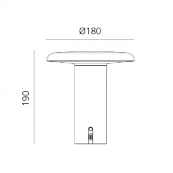 Specification image for Artemide Takku LED Portable Table Lamp
