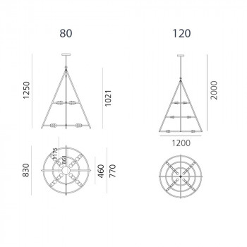 Specification image for Artemide El Poris Chandelier