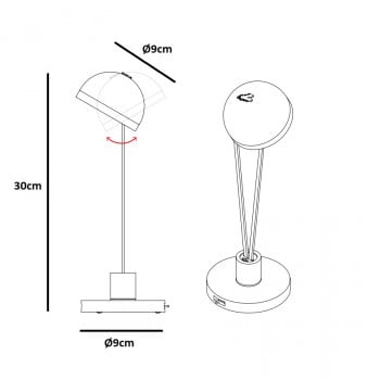 Catellani & Smith Ale BE T LED Portable Table Lamp Specification 