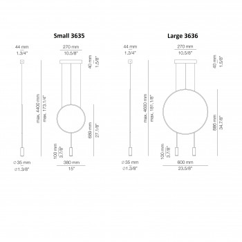 Specification image for Estiluz Revolta LED Pendant