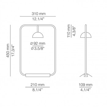 Specification image for Estiluz Cupolina LED Table Lamp