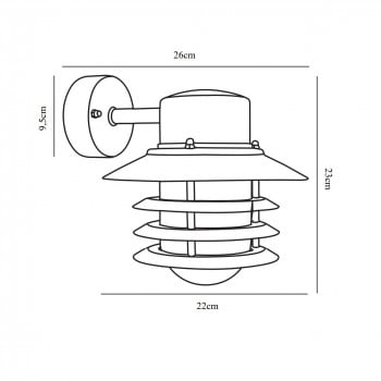 Specification image for Nordlux Vejers Outdoor Wall Light