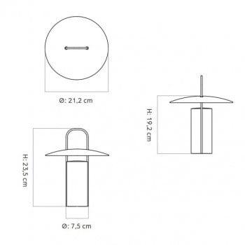 Audo Copenhagen Ray LED Portable Table Lamp Specification 