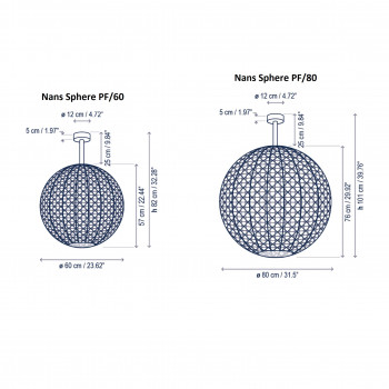 Specification image for Bover Nans Sphere Outdoor LED Ceiling Light
