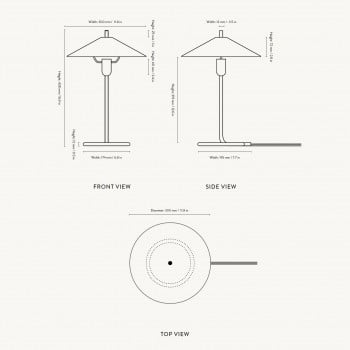 Specification image for ferm LIVING Filo Table Lamp