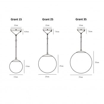 Specification image for Nordlux Grant Pendant