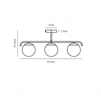 Specification image for Nordlux Grant Triple Ceiling Light