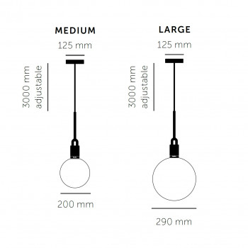 Specification image for Buster and Punch Forked Glass Globe Pendant