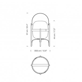 Specification image for Santa & Cole Cesta Exterior Table Lamp