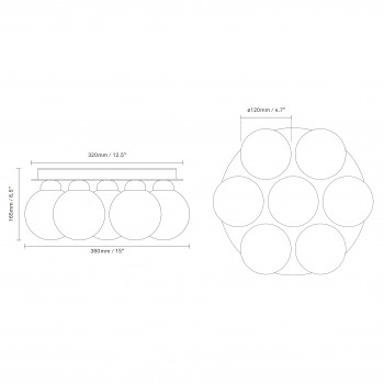 Specification image for Nuura Apiales 7 Plafond Ceiling Light