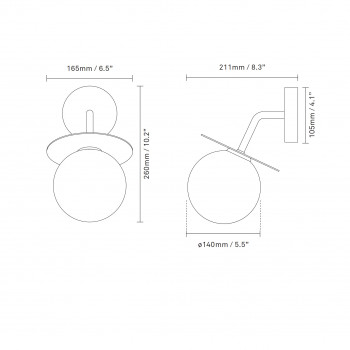 Specification image for Nuura Liila Outdoor Wall Light