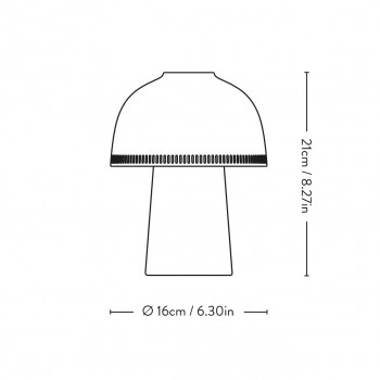 Specification image for &Tradition Raku LED Portable Lamp