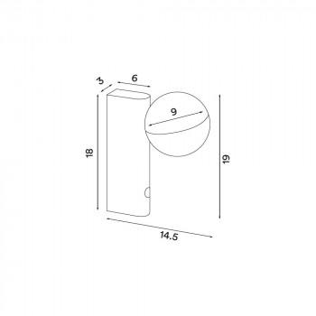 Specification image for Northern Balancer Mini Wall and Table Lamp