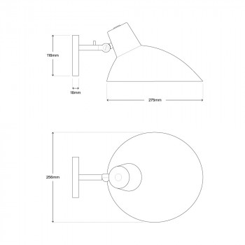 Specification image for Astep VV Cinquanta Wall Light