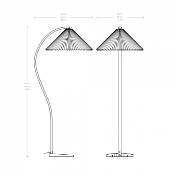 Specification image for Gubi Timberline Floor Lamp
