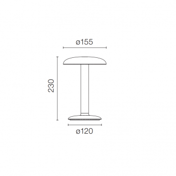 Specification image for Flos Gustave Residential LED Table Lamp