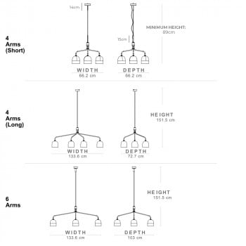 Specification image for Gubi Howard Chandelier