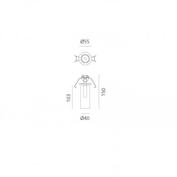 Specification image for Artemide Vector 40 Semi Recessed Light