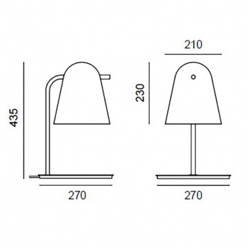 Specification image for the Prandina Sino Table Lamp