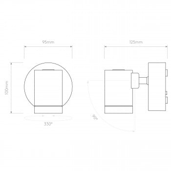 Specification image forAstro Bayville Single Spot LED Light