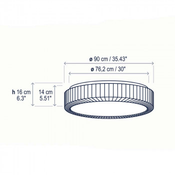Specification Image for Bover Urban PF/90 LED Ceiling Light